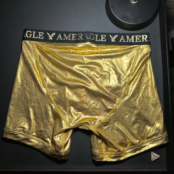 American Eagle Men's Metallic Gold 6" Boxer Brief (Medium) - Picture 6 of 8